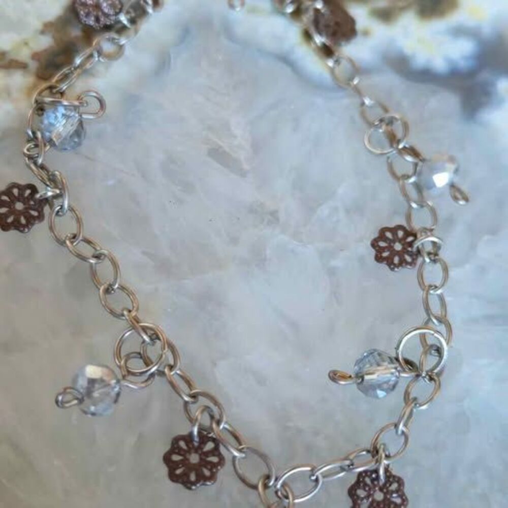 Handcrafted crystal charm bracelet